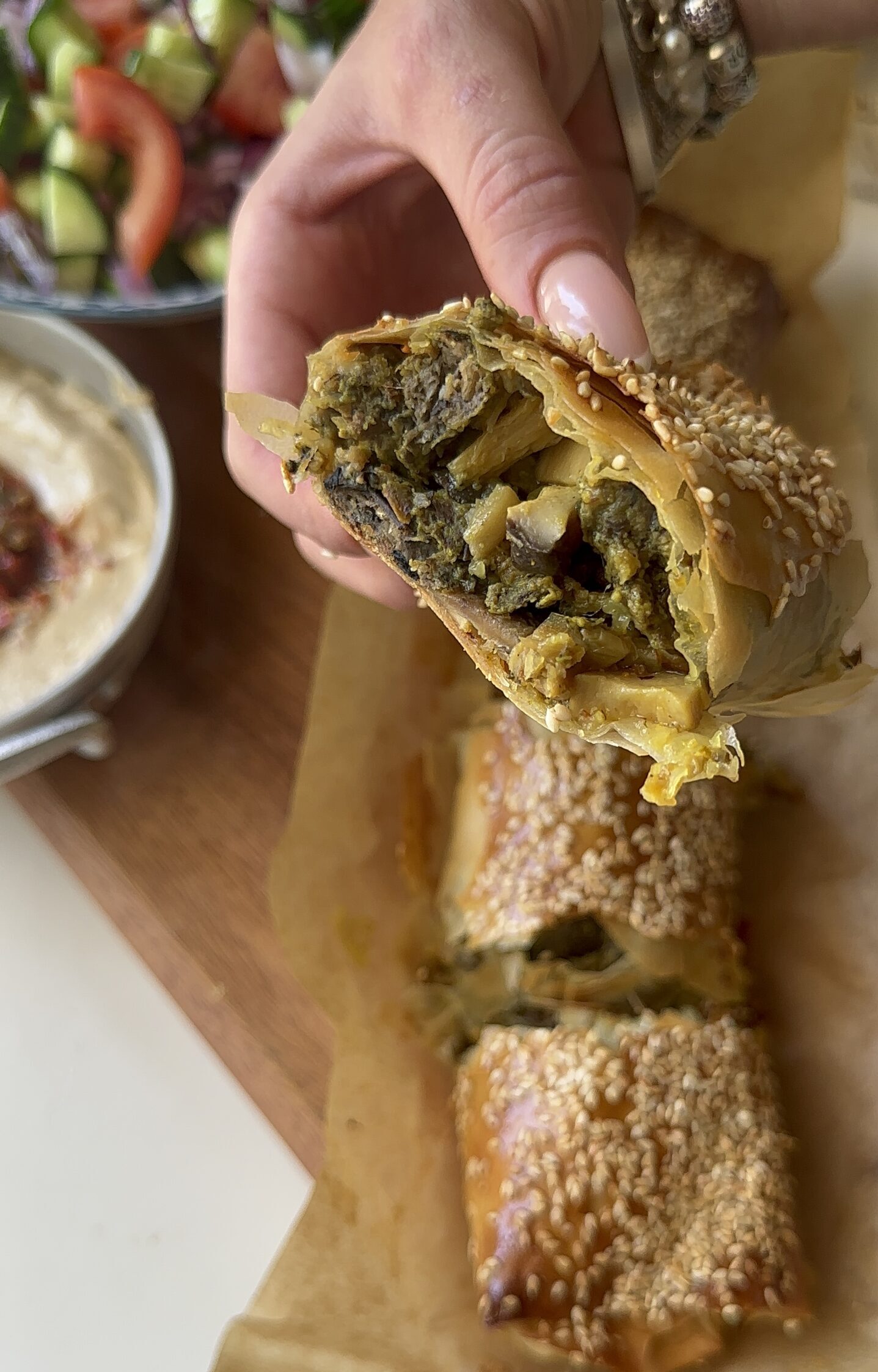 בורקס פילו פטריות טבעוני